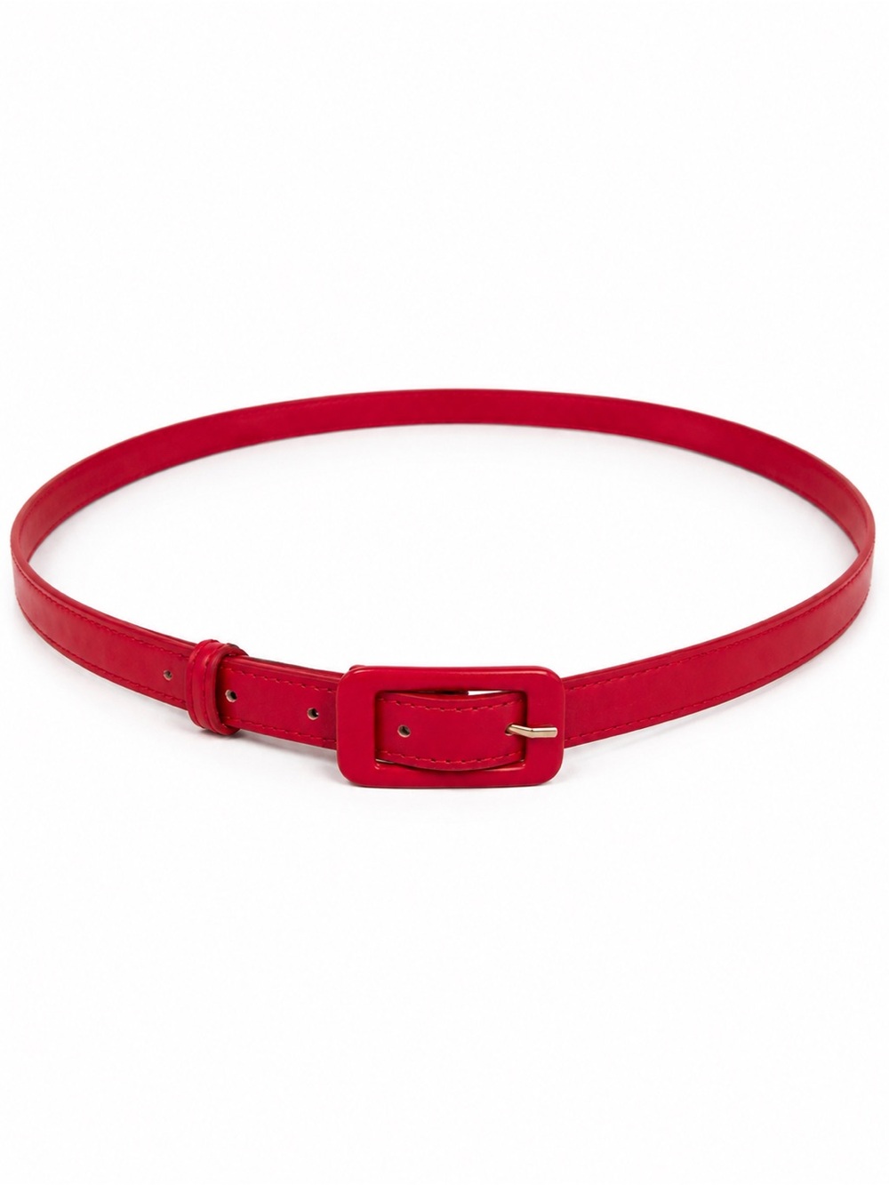 Red Slim Leather Waist Belt, approx. 3X